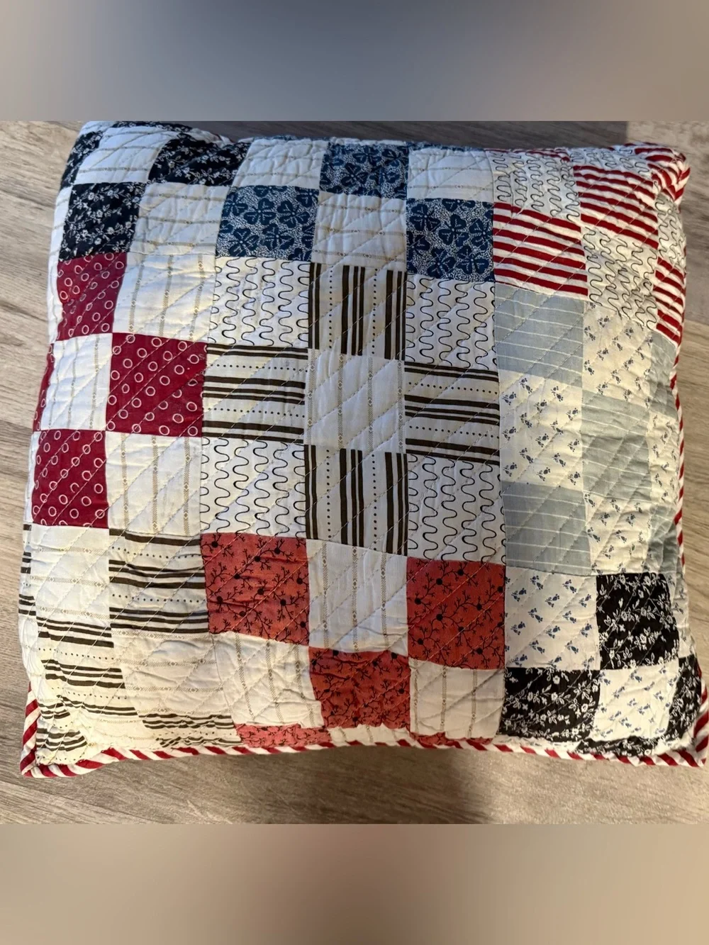 Ralph Lauren American Living Rare Patchwork Pillow 16 × 16